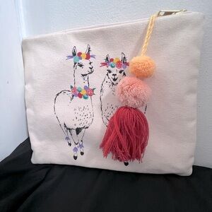 5/$25 Paper Source Llama Queen Canvas Pouch